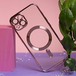 Färg Chrome Mag-fodral för iPhone 15 6,1" roséguld