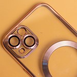 Färg Chrome Mag-fodral för iPhone 15 6,1" roséguld