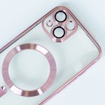 Färg Chrome Mag-fodral för iPhone 15 6,1" roséguld