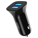XO bil-laddare TZ10 2x USB 2,4A svart + USB-C-kabel