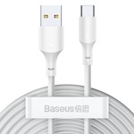 Baseus sladd Enkel Visdom USB – USB-C 1,5 m 5A vit 2 st