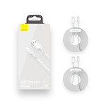 Baseus sladd Enkel Visdom USB – USB-C 1,5 m 5A vit 2 st