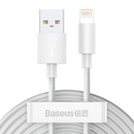 Baseus-kabel Simple Wisdom USB – Lightning 1,5 m 2,4A vit 2 st