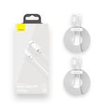 Baseus-kabel Simple Wisdom USB – Lightning 1,5 m 2,4A vit 2 st