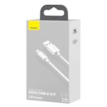 Baseus-kabel Simple Wisdom USB – Lightning 1,5 m 2,4A vit 2 st