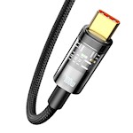 Baseus kabel Explorer USB – USB-C 1,0 m svart automatisk avstängning 100W