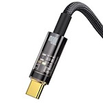 Baseus kabel Explorer USB – USB-C 1,0 m svart automatisk avstängning 100W