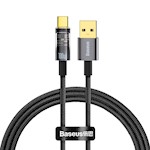 Baseus kabel Explorer USB – USB-C 1,0 m svart automatisk avstängning 100W