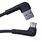 Maxlife MXUC-09 vinklad kabel USB – USB-C 1,0 m 3A svart