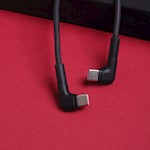 Maxlife MXUC-09 vinklad kabel USB-C – USB-C 1,0 m 60W svart