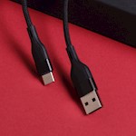Maxlife MXUC-07 kabel USB – USB-C 1,0 m 3A svart nylon