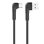 Maxlife MXUC-09 vinklad kabel USB – USB-C 1,0 m 3A svart