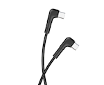 Maxlife MXUC-09 vinklad kabel USB-C – USB-C 1,0 m 60W svart