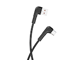 Maxlife MXUC-09 vinklad kabel USB – USB-C 1,0 m 3A svart