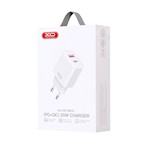 XO-väggladdare CE12 PD QC 3.0 20W 1x USB 1x USB-C vit