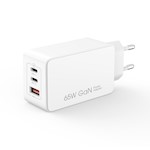 XO väggladdare CE13 PD QC 3.0 65W 1x USB 2x USB-C vit