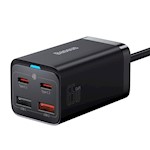 Baseus väggladdare GaN3 Pro PD 65W 2x USB-C 2x USB svart + USB-C – USB-C-kabel