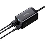 Baseus väggladdare GaN3 Pro PD 65W 2x USB-C 2x USB svart + USB-C – USB-C-kabel