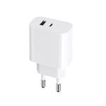 Maxlife MXTC-06 PD QC-laddare 1x USB-C 1x USB 30W vit