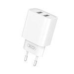 XO väggladdare CE02C 2x USB 2,1A vit + microUSB-kabel