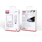 XO väggladdare CE02C 2x USB 2,1A vit + microUSB-kabel