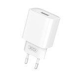 XO-väggladdare CE02D QC 3.0 18W 1x USB vit + USB-C-kabel