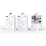 XO väggladdare CE08 PD 50W 2x USB-C vit + USB-C – Lightning-kabel