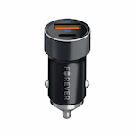 Forever CC-06 PD QC bil-laddare 1x USB-C 1x USB 20W svart + USB-C – Lightning-kabel 27W