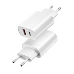 WIWU väggladdare Wi-U002 PD + QC 20W 1x USB 1x USB-C vit