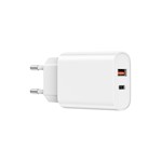 WIWU väggladdare Wi-U002 PD + QC 20W 1x USB 1x USB-C vit