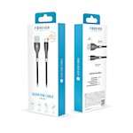 Forever Sleek-kabel USB – USB-C 1,0 m 3A svart