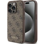 Guess fodral för iPhone 15 Pro 6,1" GUHCP15LG4GFBR brun HC PU 4G metalllogotyp