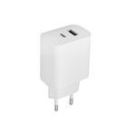 Maxlife MXTC-06 PD QC-laddare 1x USB-C 1x USB 30W vit