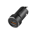 Forever CC-06 PD QC bil-laddare 1x USB-C 1x USB 20W svart + USB-C – Lightning-kabel 27W