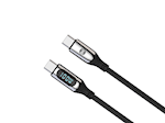 Forever LCD-kabel USB-C – USB-C 1,0 m 100W svart