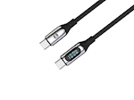 Forever LCD-kabel USB-C – USB-C 1,0 m 100W svart