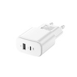Evigt TC-01-20AC PD QC-laddare 1x USB-C 1x USB 20W vit