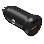 Devia bil laddare Smart Mini PD QC 3.0 30W 1x USB-C 1x USB svart