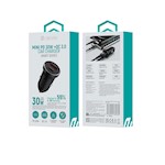 Devia bil laddare Smart Mini PD QC 3.0 30W 1x USB-C 1x USB svart