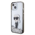 Karl Lagerfeld fodral för iPhone 15 6,1" KLHCP15SLKKNSK transparentna hårt fodral Liquid Glitter Ikonik