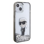 Karl Lagerfeld fodral för iPhone 15 6,1" KLHCP15SLKKNSK transparentna hårt fodral Liquid Glitter Ikonik