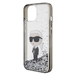 Karl Lagerfeld fodral för iPhone 15 6,1" KLHCP15SLKKNSK transparentna hårt fodral Liquid Glitter Ikonik