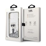 Karl Lagerfeld fodral för iPhone 15 6,1" KLHCP15SLKKNSK transparentna hårt fodral Liquid Glitter Ikonik