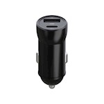 Maxlife MXCC-04 PD QC bil-laddare 1x USB-C 1x USB 20W svart + USB-C – Lightning-kabel 27W