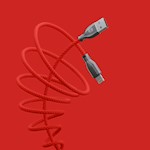 Forever Tornado kabel USB – Lightning 1,0 m 3A röd