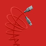 Forever Tornado kabel USB – USB-C 1,0 m 3A röd