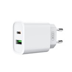 XO väggladdare CE02A PD 20W QC 3.0 18W 1x USB 1x USB-C vit