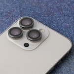 Set med linsglasögon för iPhone 14 / 14 Plus, svart båge (2 st)