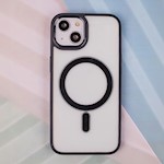 Satin Clear Mag-fodral för iPhone 15 Pro 6,1" svart
