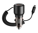 XO bil-laddare CC59 65W 1x USB 1x USB-C med anlöpning (tarnish) inklusive USB-C-kabel + USB-C – USB-C-kabel